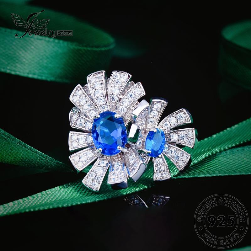 JEWELRYPALACE Murni Flowers Aksesori Perak Silver Wanita Perhiasan 925 Asli Kawin Creative Sterling korea Cincin Sapphire Silver Nikah Original R2400