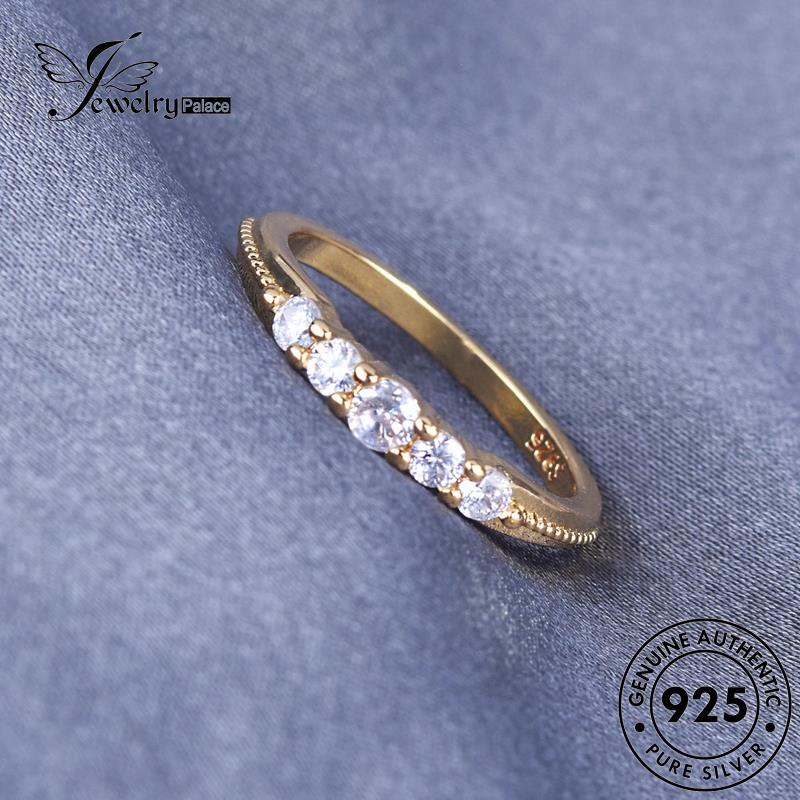 JEWELRYPALACE And Moissanite Perhiasan 925 korea Murni Aksesori Cincin Silver Fresh Silver Original Nikah Kawin Wanita Small Sterling Diamond Asli Perak Gold R2509