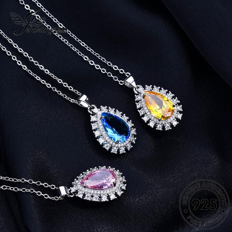 Jewelrypalace Sapphire Citrine Mewah Ruby Perhiasan Perak925 Kalung Wanita Asli Zamrud M108