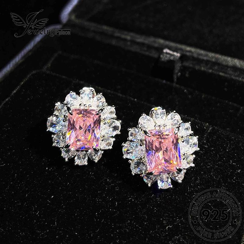 Jewelrypalace Pink Diamond Set Perak Kristal Kreativitas Kalung Wanita Asli925 S105