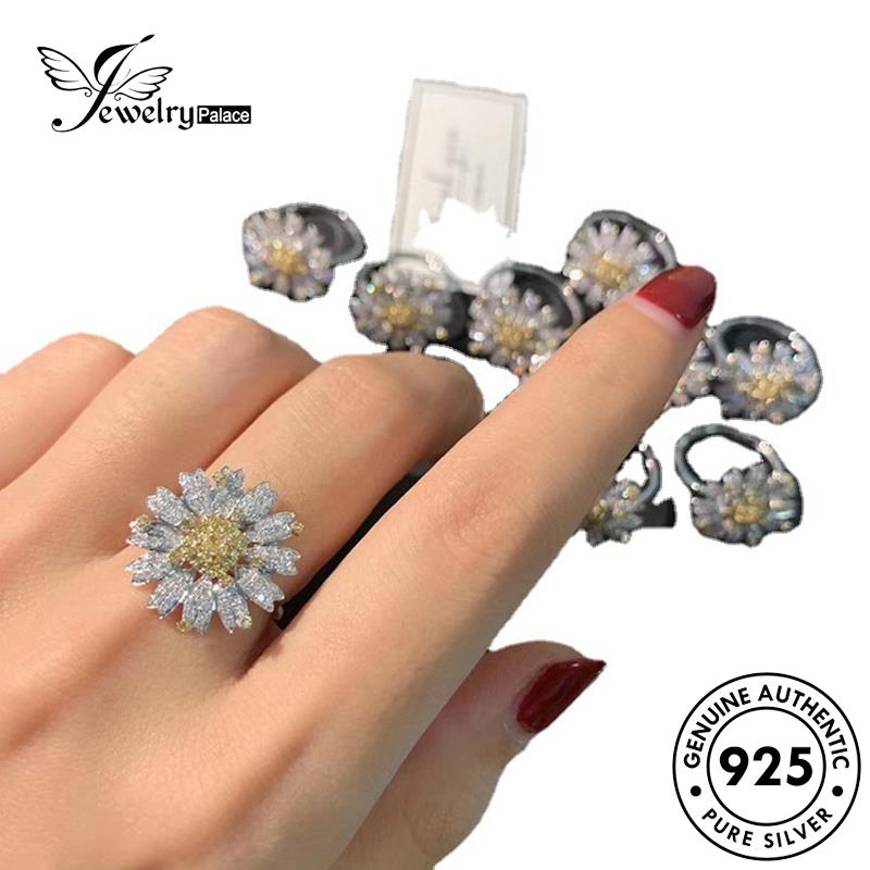 Set Perhiasanpalace Asli Citrine Daisy 925wanita Perak Kalung Lucu S133