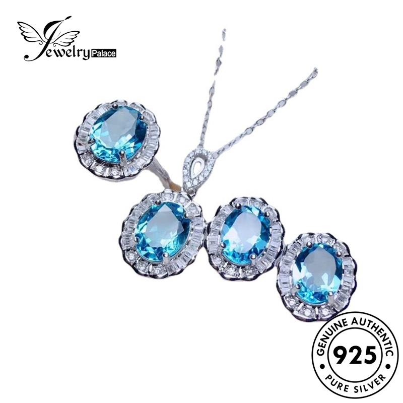 Jewelrypalace Bentuk Telur Wanita Perak Asli925 Kalung Kreatif Set S120