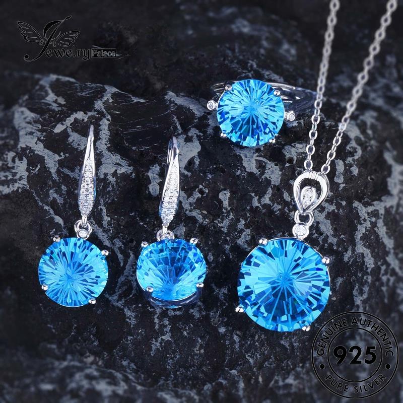 Jewelrypalace Perak Wanita925 Citrine Kalung Fashion Asli Set S206