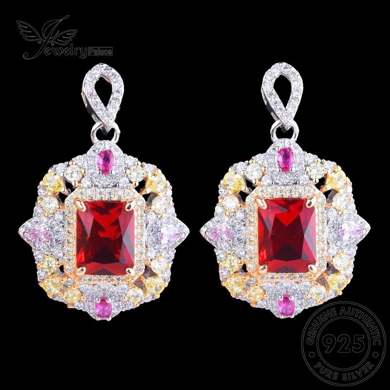 Jewelrypalace Kalung Perak Temperamen925 Wanita Asli Set Ruby S258