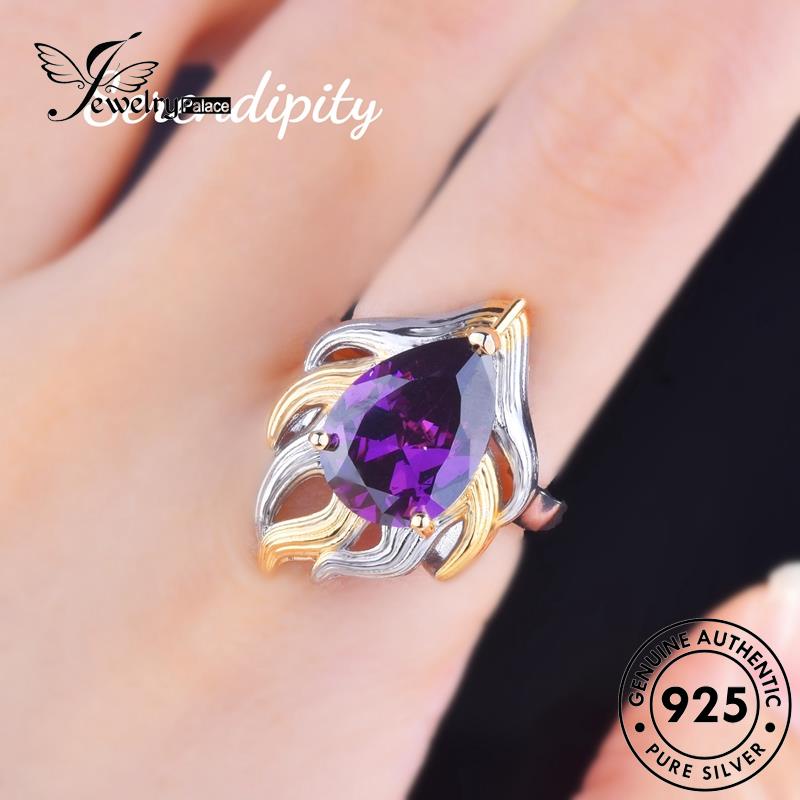 Jewelrypalace Set Kalung Perak Wanita Amethyst Asli Mewah925 S265