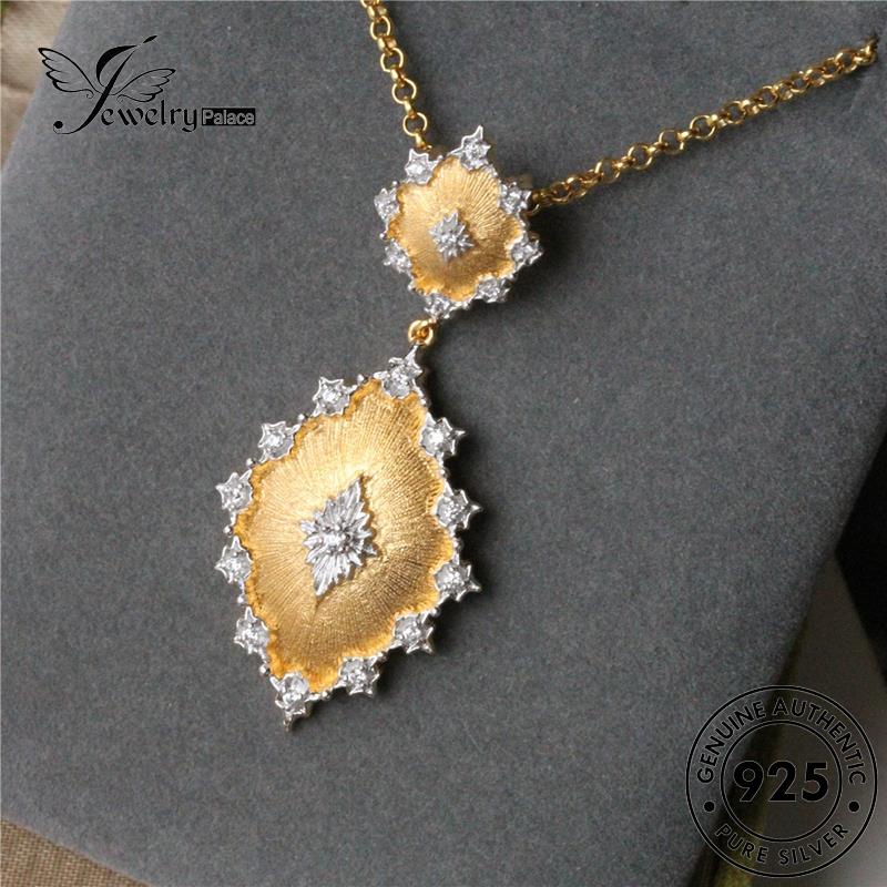 Jewelrypalace Kalung Perak925 Asli Ukir Wanita Vintage Set S276