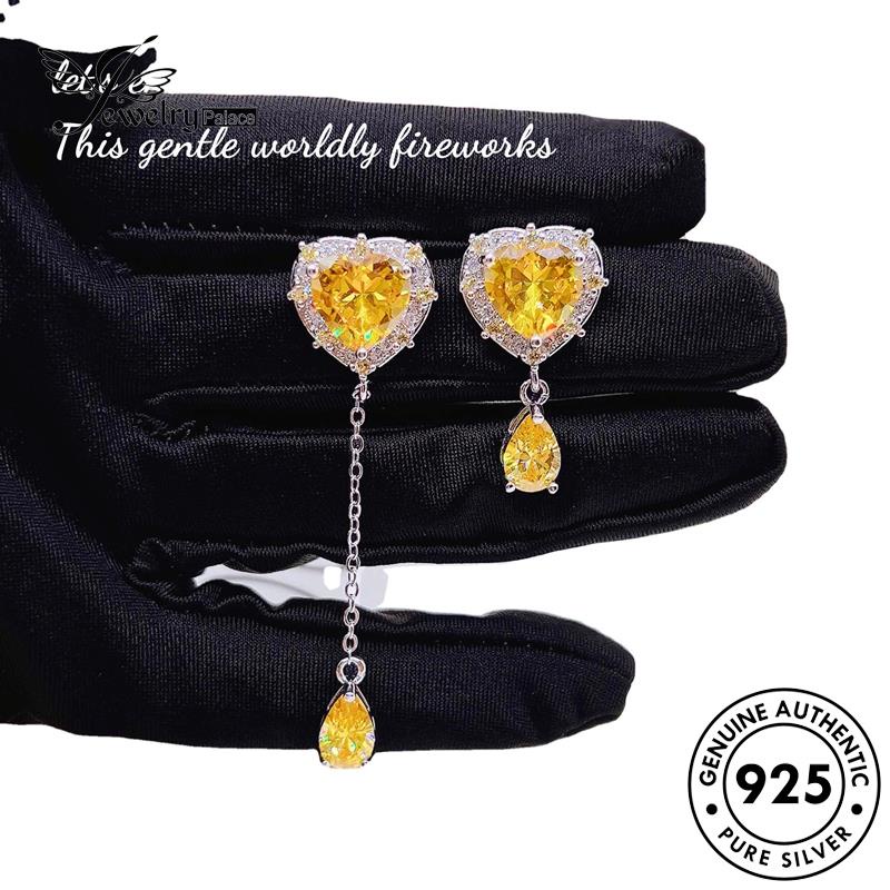 Jewelrypalace Asimetri Kalung Wanita925 Set Citrine Asli Manis Perak S284