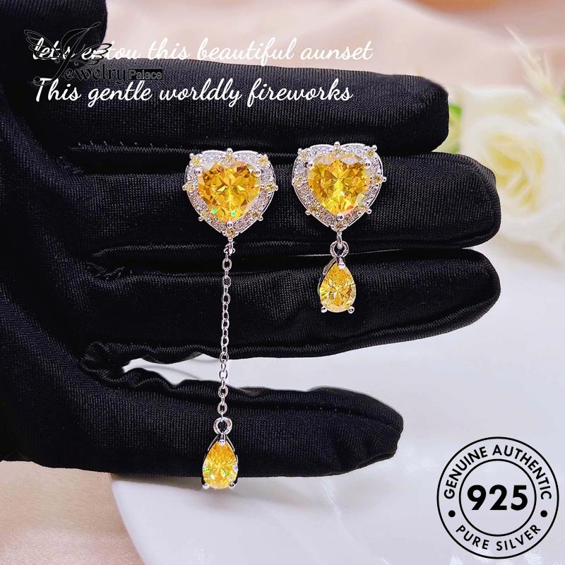 Jewelrypalace Asimetri Kalung Wanita925 Set Citrine Asli Manis Perak S284