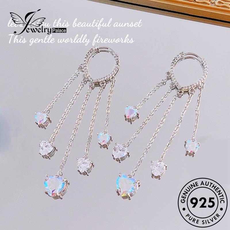 Jewelrypalace Wanita Moonstone Jumbai Fashion Kalung925 Set Asli Perak S285