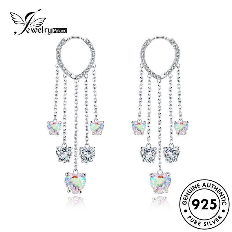 Jewelrypalace Wanita Moonstone Jumbai Fashion Kalung925 Set Asli Perak S285