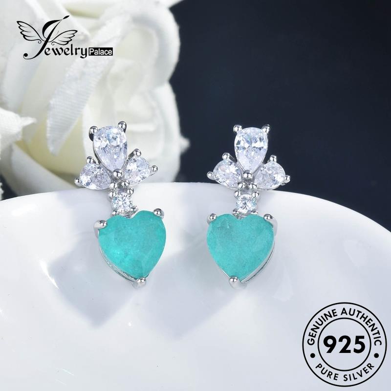 Perhiasantempat Set Kalung Perak925 Manis Asli Aquamarine Hati Wanita S328