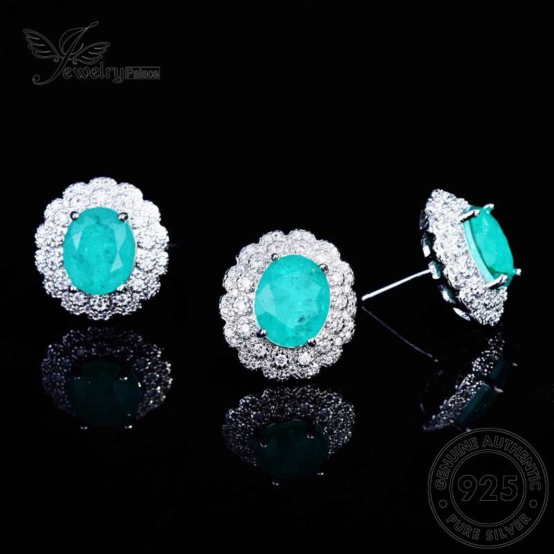 Jewelrypalace Wanita Asli Kalung Aquamarine Fashion Perak925 Set S400