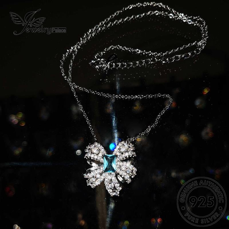 Jewelrypalace Kalung Safir925 Perak Asli Wanita Mulia Busur Set S413