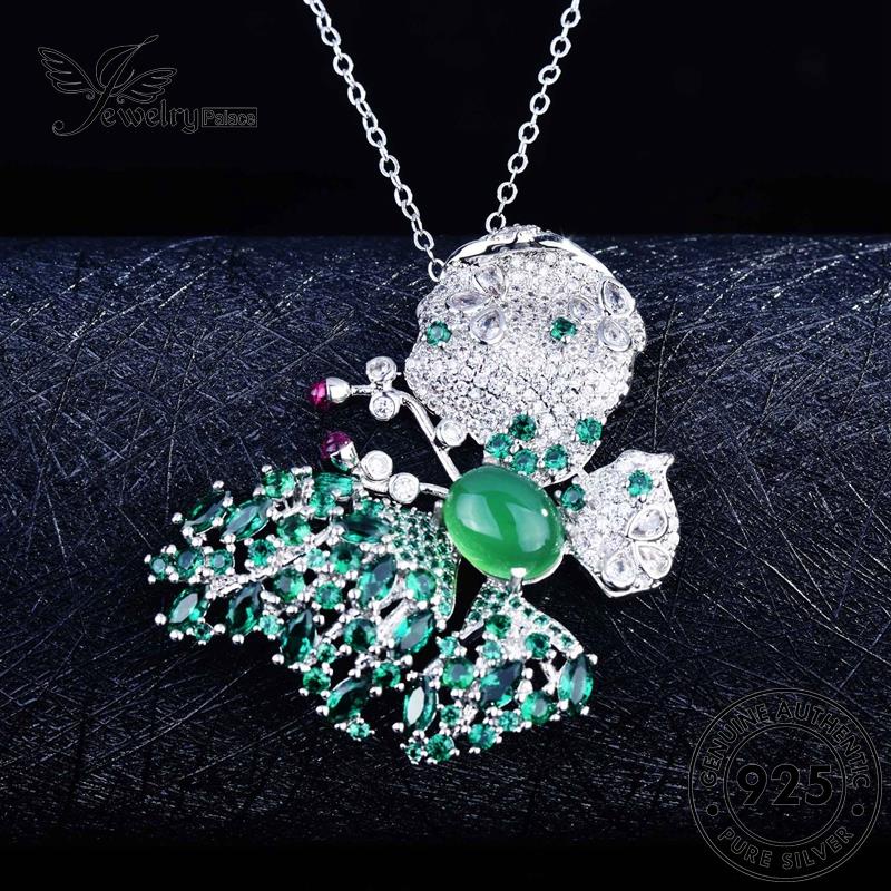 Jewelrypalace Original Kalung Set Kupu-Kupu Wanita Emerald Perak925 Elegant S381