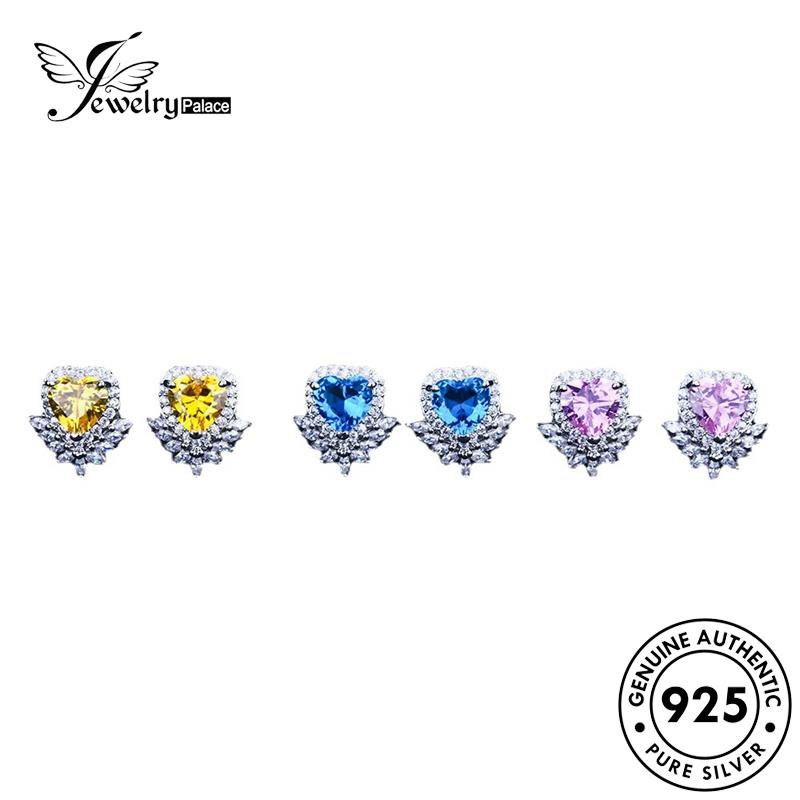 Jewelrypalace Cute Set Perak Asli Wanita Kalung Citrine925 Hati S429