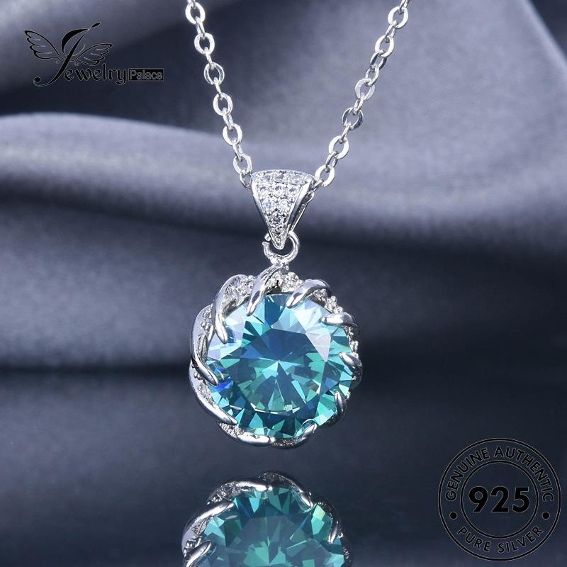 Jewelrypalace Sapphire Citrine Mewah Ruby Perhiasan Perak925 Kalung Wanita Asli Zamrud M108