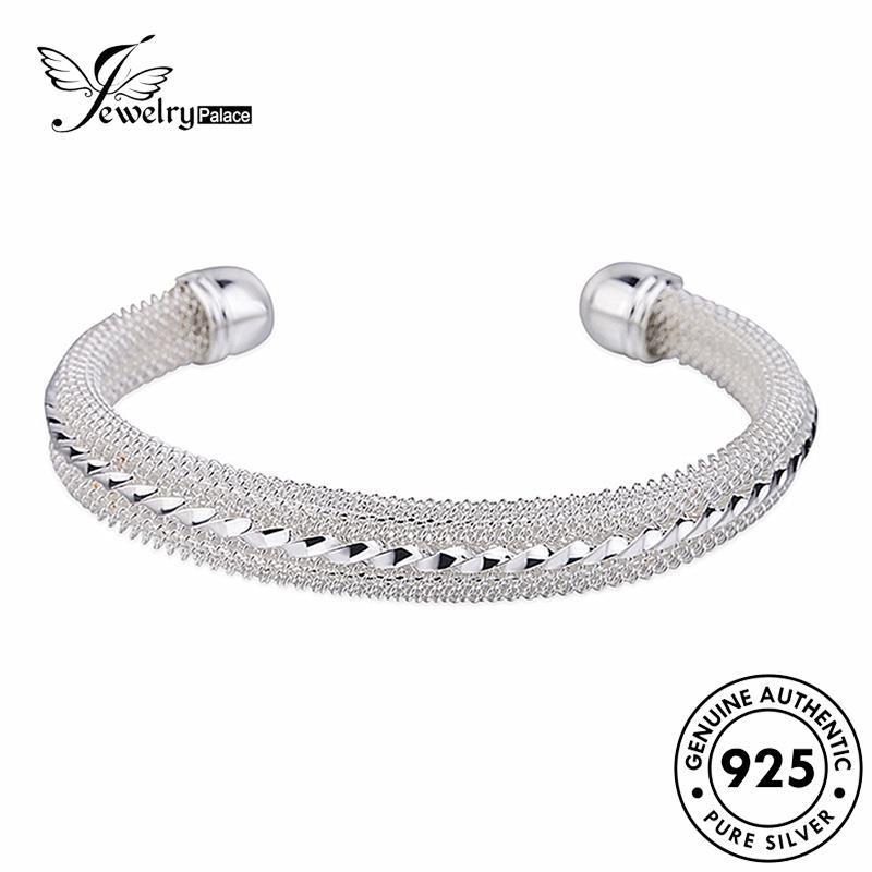 Jewelrypalace 925jaring Asli Garis Fashion Gelang Perak Wanita B317