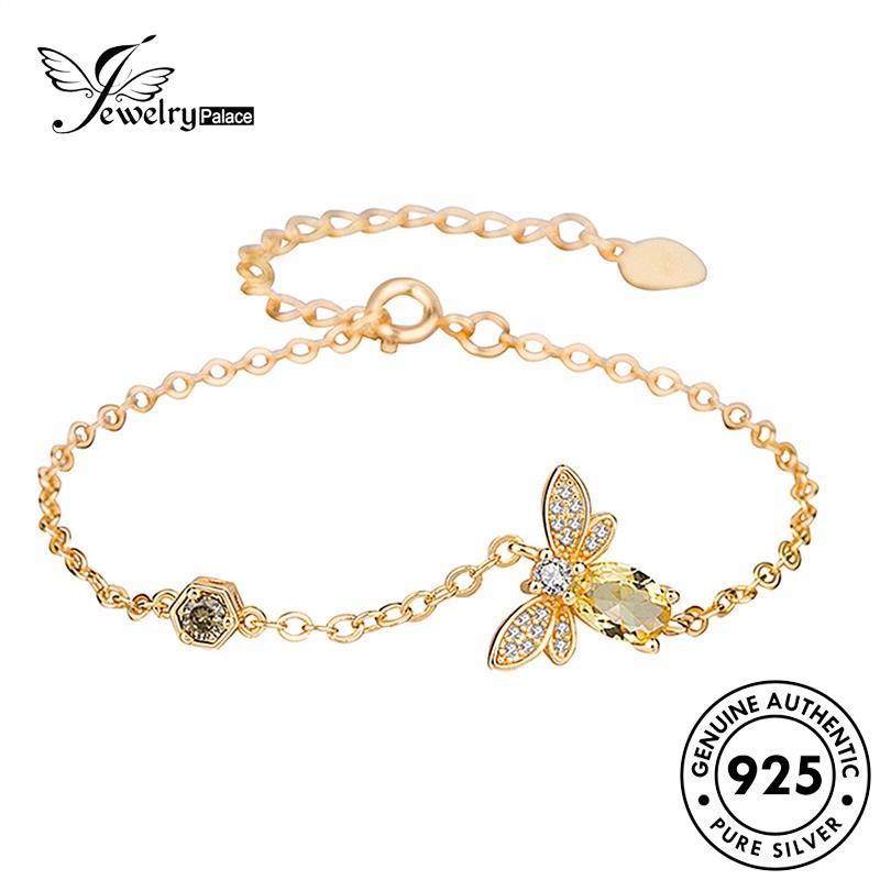 Jewelrypalace Asli925 Bee Fashion Wanita Citrine Gelang Emas Perak B400