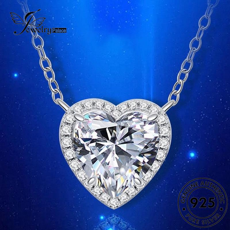 Jewelrypalace Wanita Kalung Perak Berlian Asli Moissanite Fashion925 N299