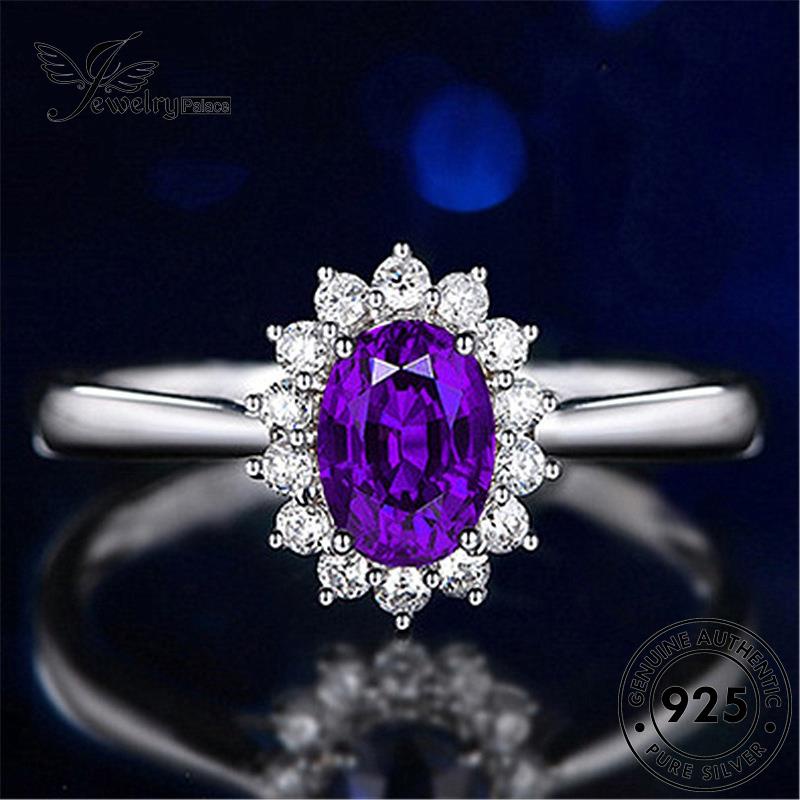 Jewelrypalace Cincin Klasik Wanita925 Safir Asli Oval Perak R153