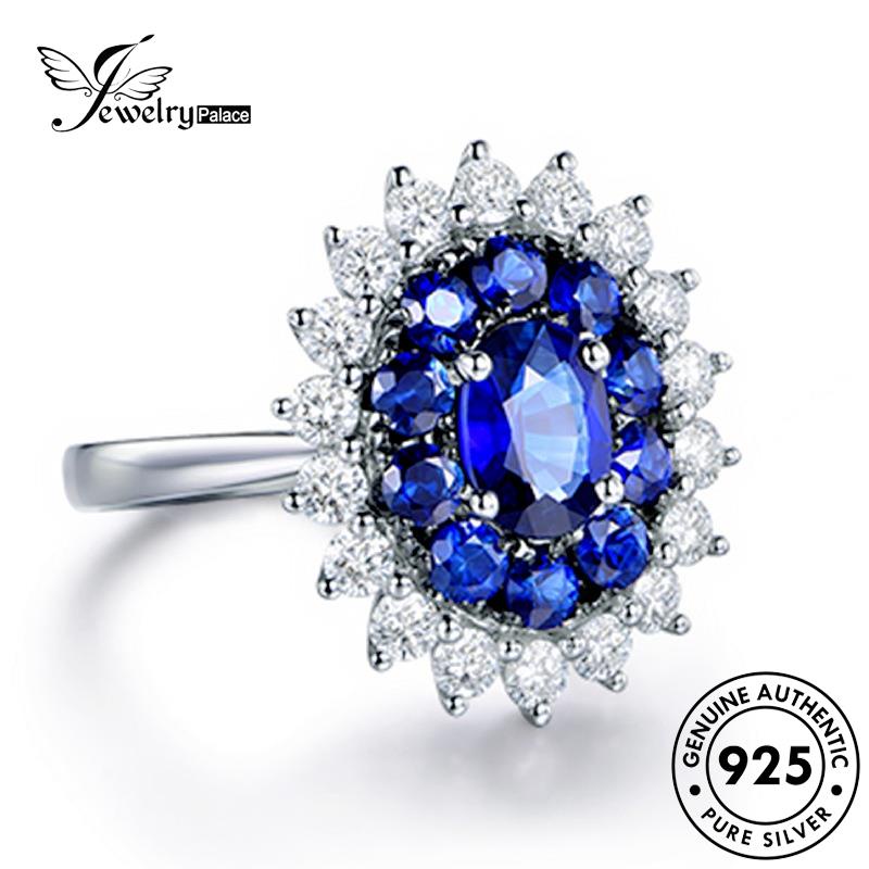 Jewelrypalace Fashion925 Wanita Safir Perak Asli Cincin Snowflake R104