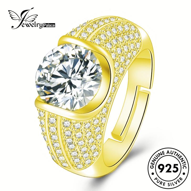 Perhiasantempat Emas Asli Berlian Perak Hati Mendominasi Moissanite Wanita Cincin925 Dan Panah R114