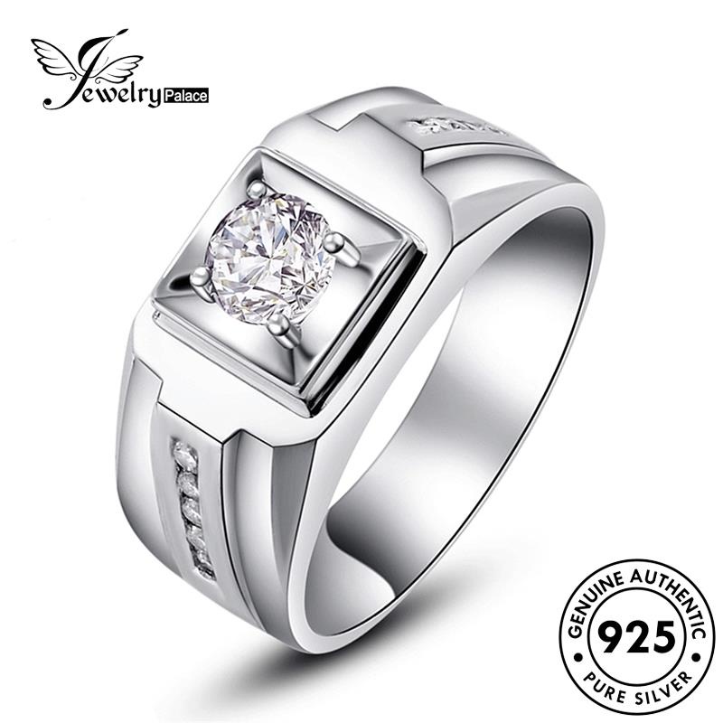 Jewelrypalace Cincin Moissanite Berlian925 Perak Pria Asli Fashion R214