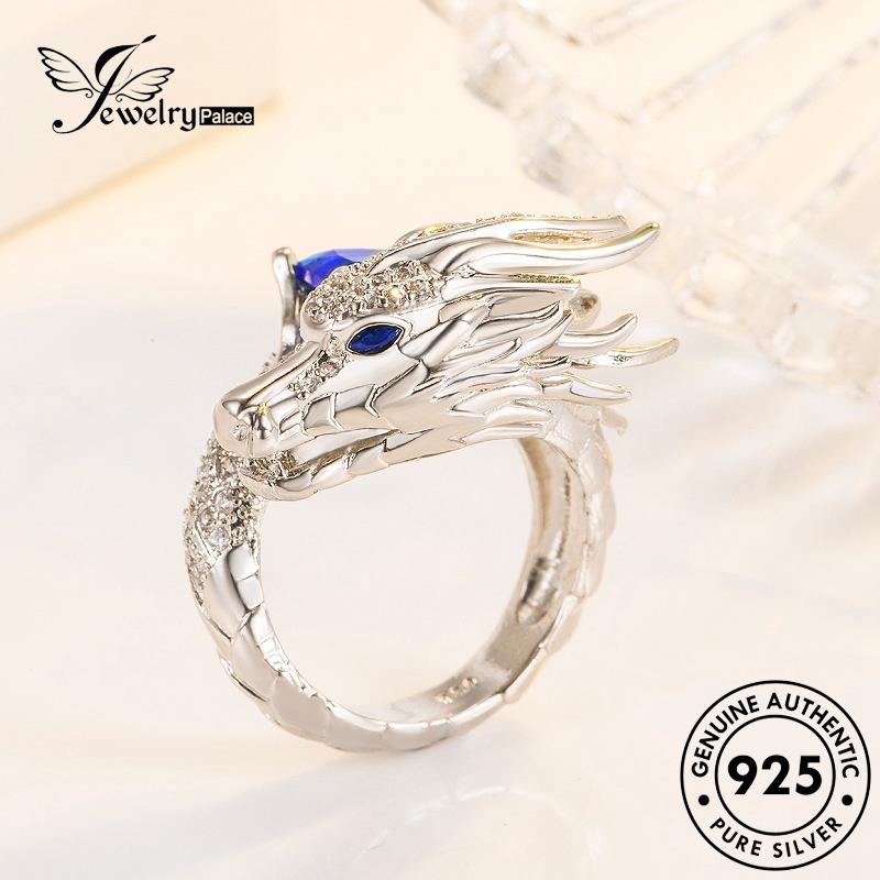 Jewelrypalace Cincin Asli Perak Kran925 Sapphire Mewah Wanita R280