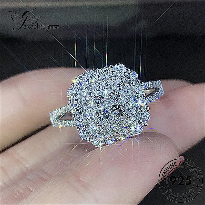 Tempat Perhiasan925 Panah Mendominasi Wanita Cincin Perak Asli Moissanite Hati Dan Berlian R338