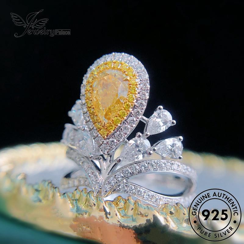 Jewelrypalace Drop Cincin Perak Mewah Asli Wanita925Bentuk Citrine R496