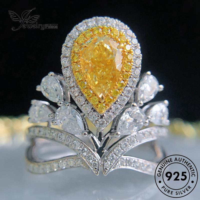 Jewelrypalace Drop Cincin Perak Mewah Asli Wanita925Bentuk Citrine R496