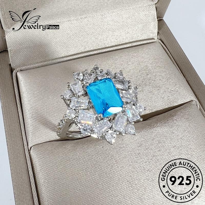 Jewelrypalace Square Perak Asli925 Cincin Wanita Mewah Zamrud R469