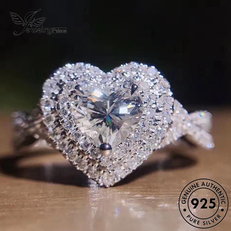 Jewelrypalace Mewah Berlian925 Moissanite Cincin Wanita Perak Love Asli R546