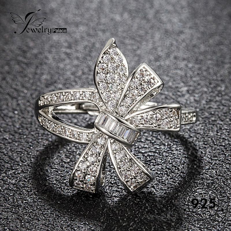 Tempat Perhiasan Wanita Asli Berlian Perak925 Kreatif Moissanite Rings Bow R550