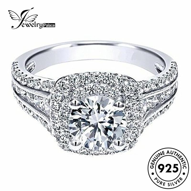 Jewelrypalace925 Perak Asli Berlian Kepribadian Wanita Rings Moissanite R791