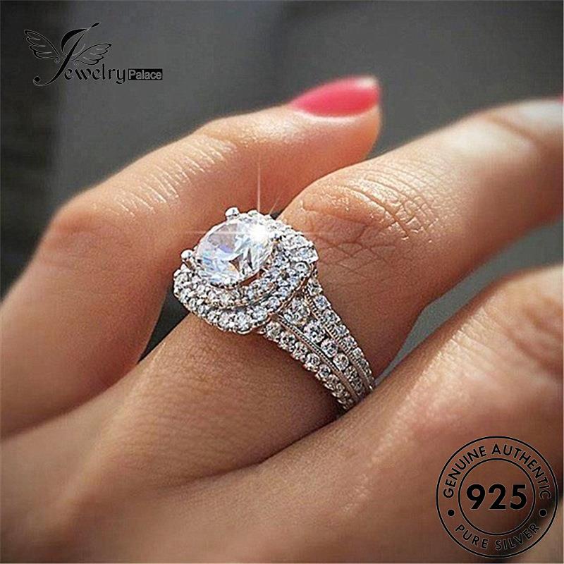 Jewelrypalace925 Perak Asli Berlian Kepribadian Wanita Rings Moissanite R791