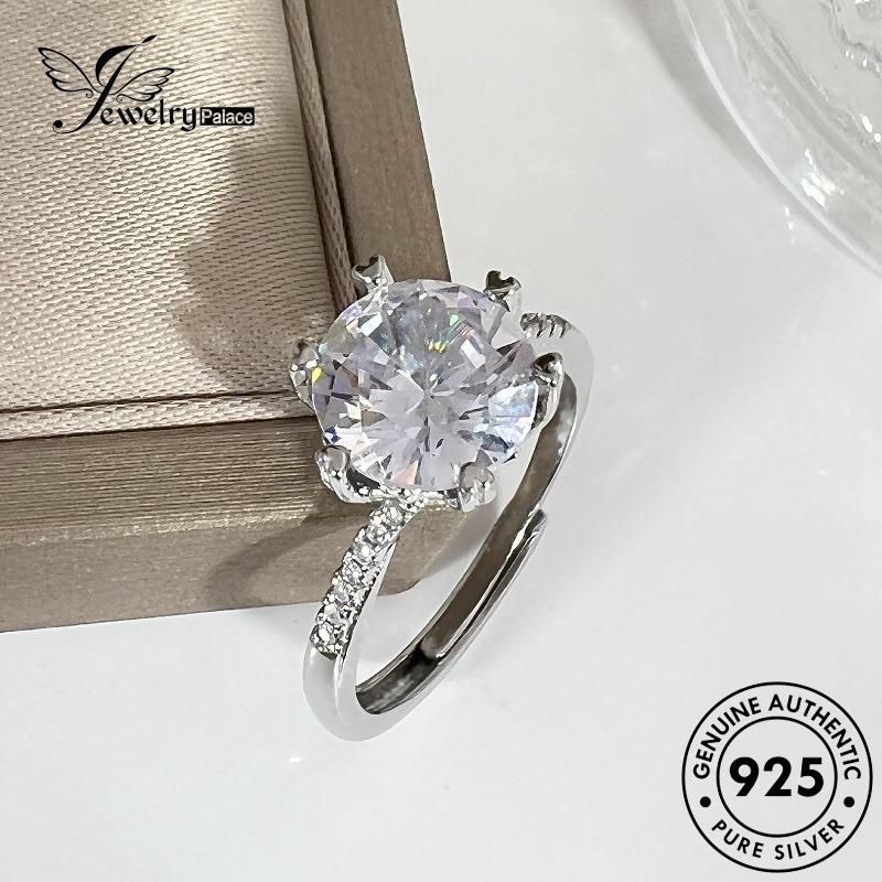 Jewelrypalace Cincin Perak Love Asli Simple Moissanite Berlian925 Wanita R825