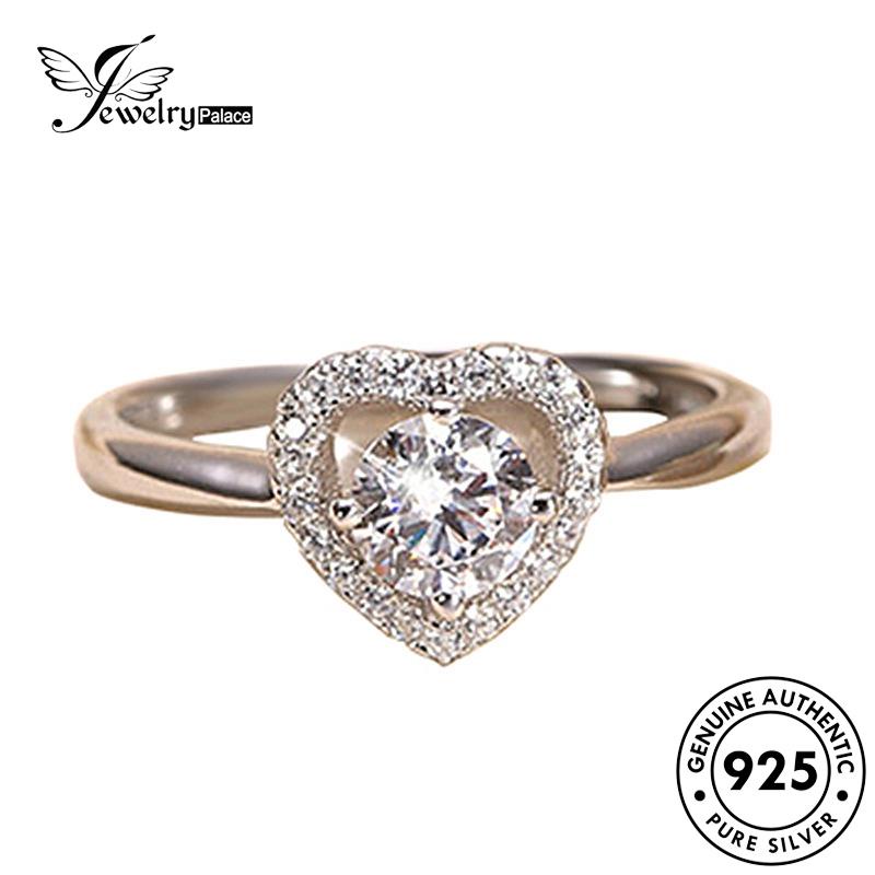 Perhiasantempat Wanita Moissanite Berlian Asli925Cincin Love Fashion Perak R625