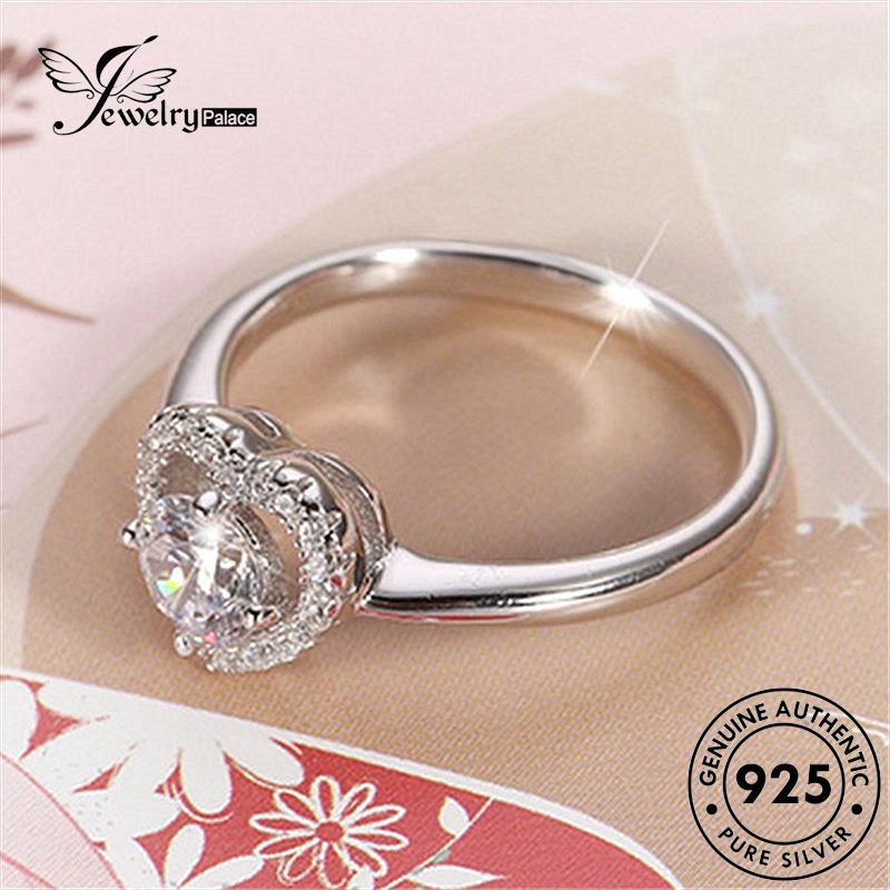 Perhiasantempat Wanita Moissanite Berlian Asli925Cincin Love Fashion Perak R625