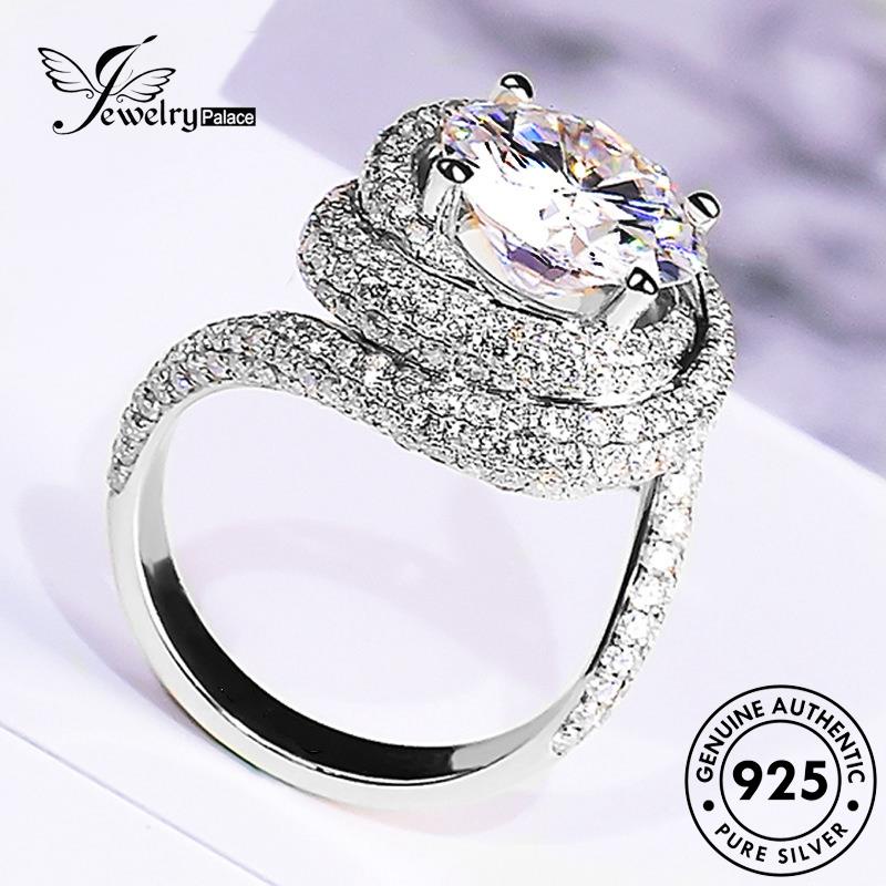 Jewelrypalace Asli Berlian Moissanite Serpentine Cincin Perak Gold Mewah Wanita925 R922