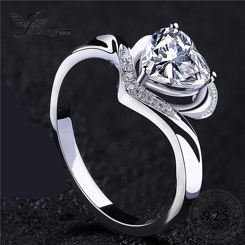 Jewelrypalace Fashion Asli Moissanite Love925Cincin Perak Berlian Wanita R1134