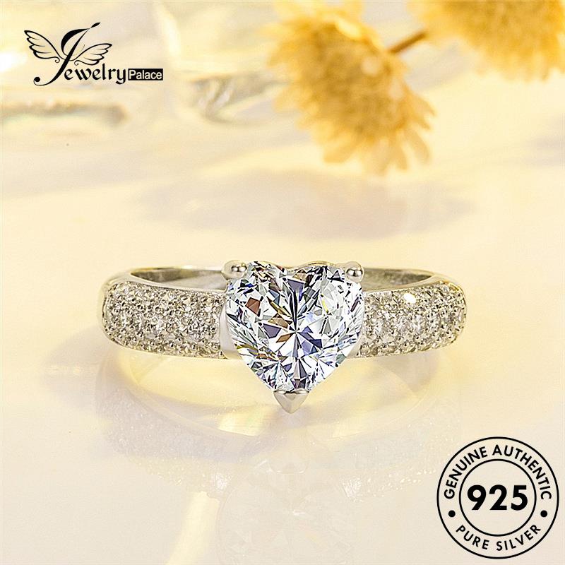 Jewelrypalace Cincin Berlian Moissanite Wanita Perak Asli925 Klasik R1273