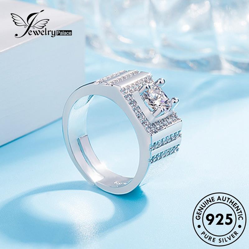 Jewelrypalace Asli925 Couple Berlian Cincin Simple Moissanite Perak R1576