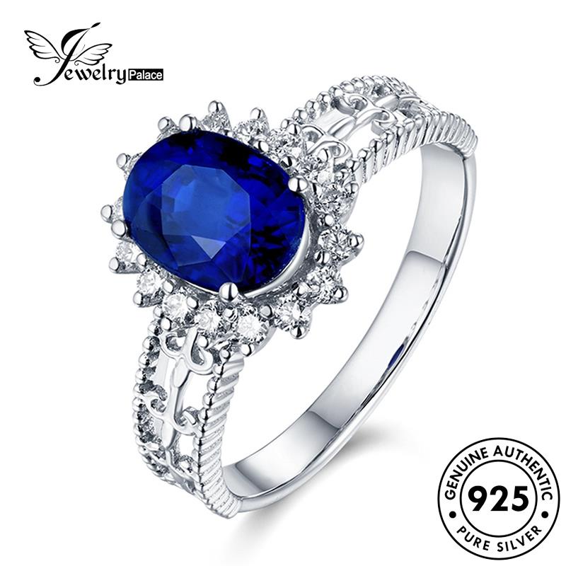 Jewelrypalace Cincin Oval Asli Safir925 Wanita Perak Creative R1607