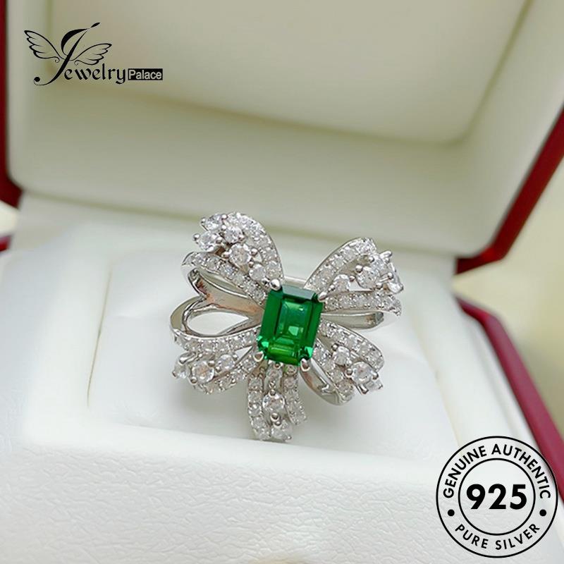 Jewelrypalace Kalung Wanita Perak Asli925 Set Emerald Butterfly S28