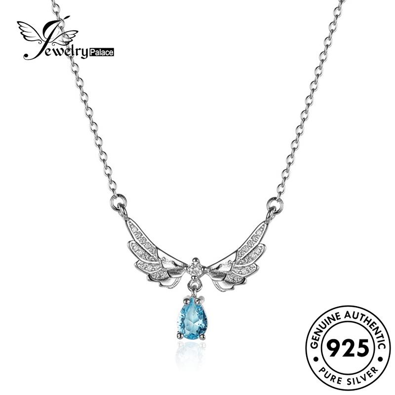Jewelrypalace Asli925 Perak Safir Sayap Kalung Kreatif Wanita Malaikat N2