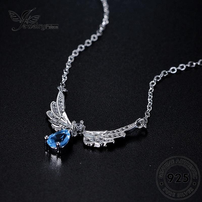 Jewelrypalace Asli925 Perak Safir Sayap Kalung Kreatif Wanita Malaikat N2