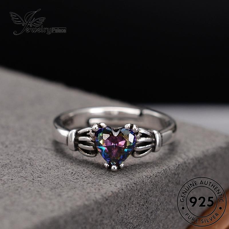 Jewelrypalace Batu Akik Wanita925 Vintage Perak Asli Mahkota Cincin R18