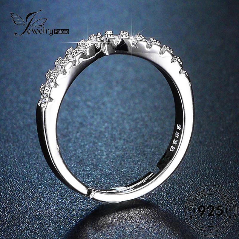 Jewelrypalace Asli V Wanita Berlian Perak925Bentuk Temperamen Moissanite Rings R48