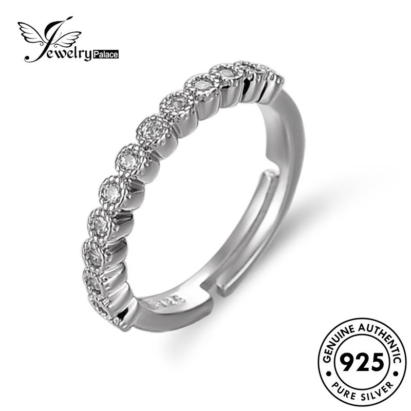 Jewelrypalace 925 Wanita Moissanite Perak Berlian Simple Bulan Asli Rings R136